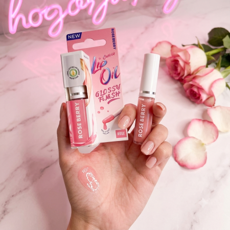 Rose Berry Caminia Lip Oil Glossy Finish - Huile à Lèvres Rose